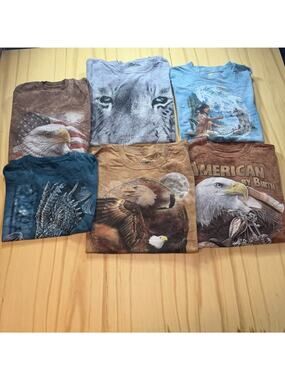 Lot of 6 The Mountain Nature Wildlife T Shirt Bundle Eagle Animal Outdoors